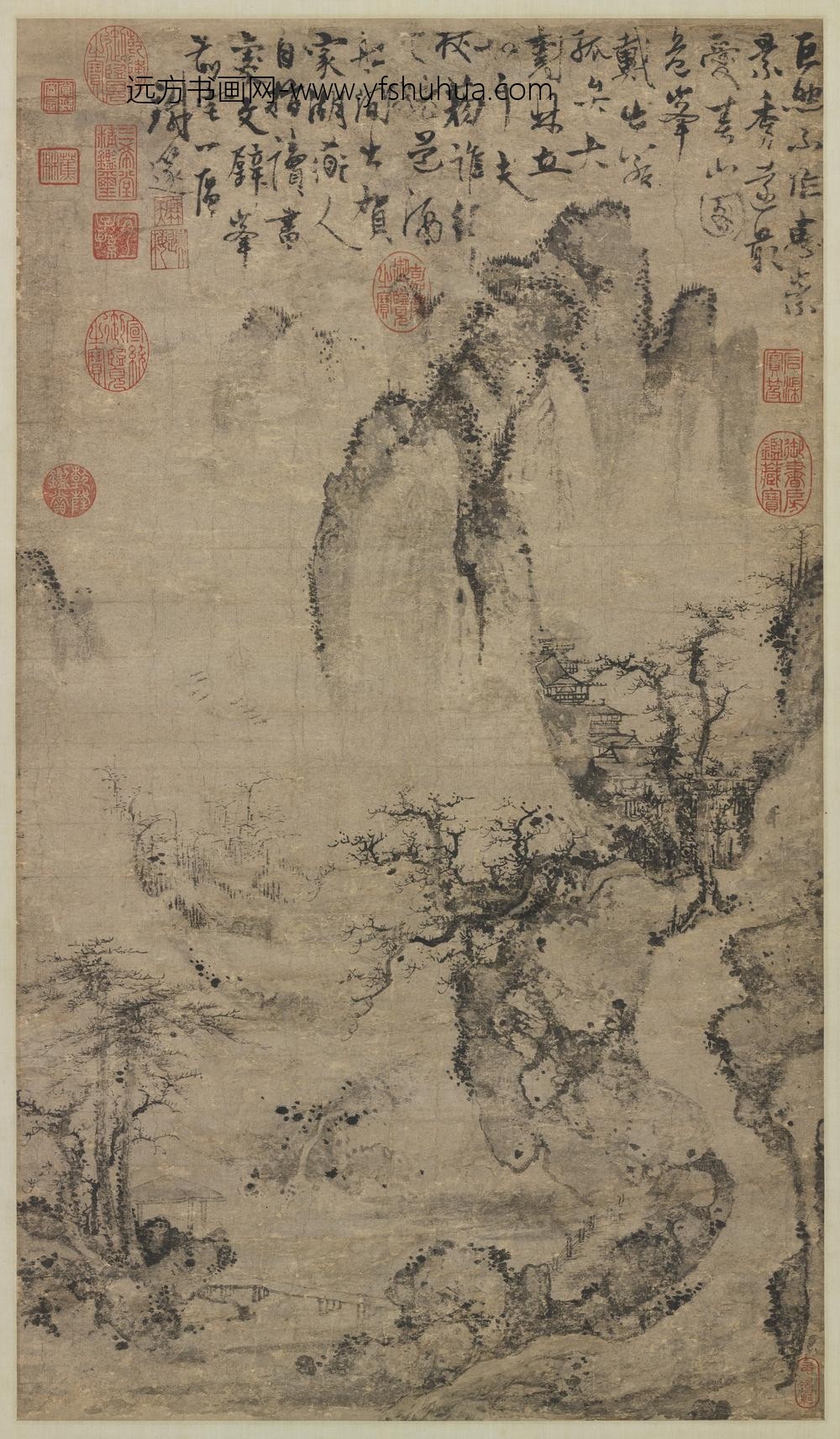 元人春山图轴