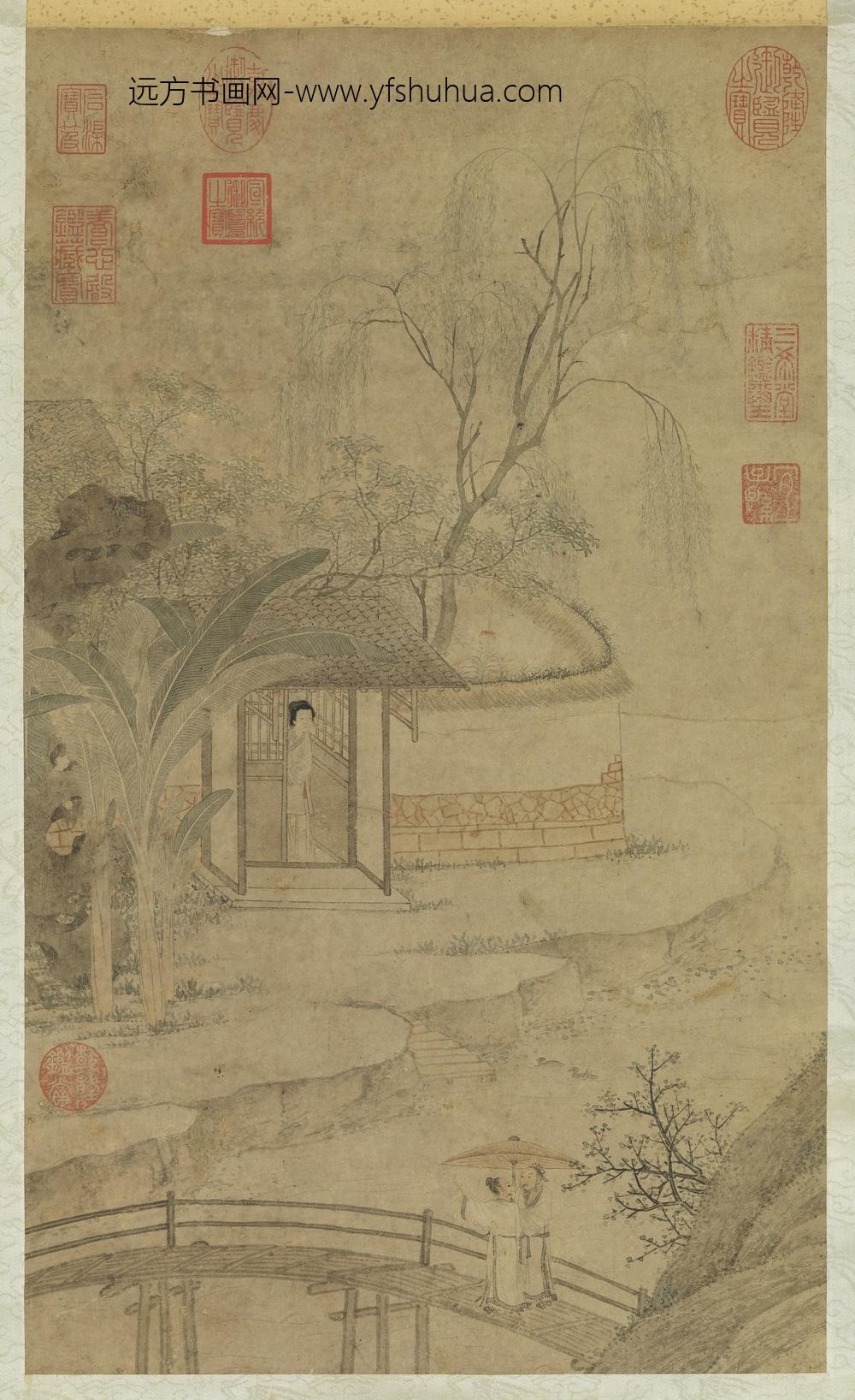 元人溪桥风雨轴