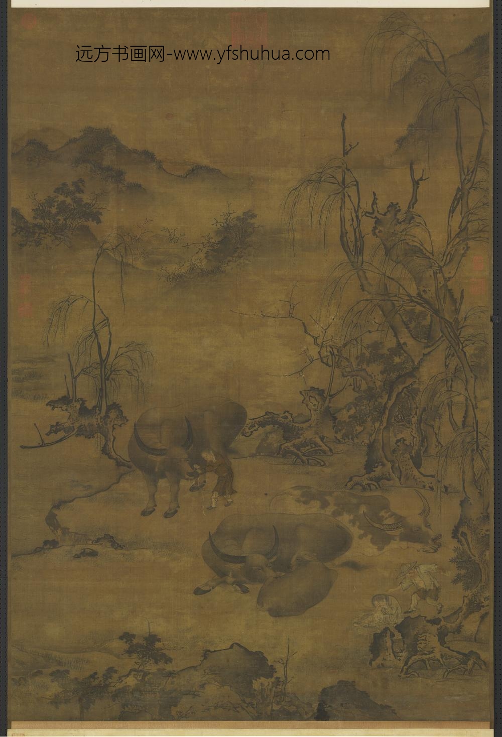 元人牧梦占丰图轴