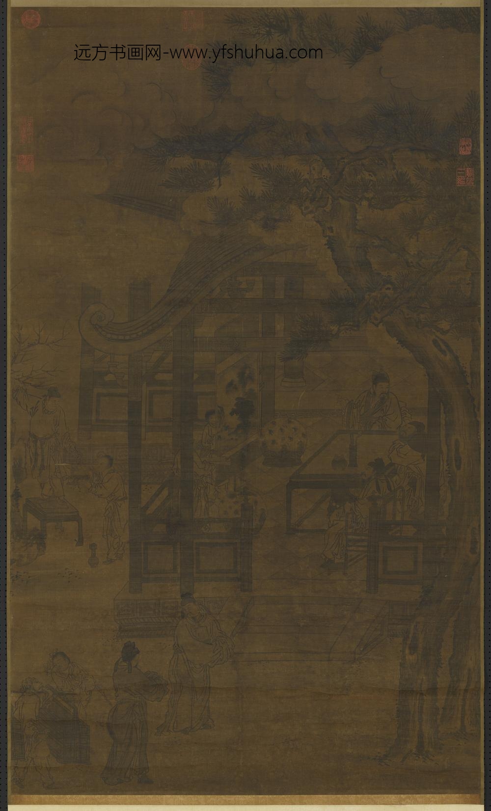 元人画冬室画禅轴
