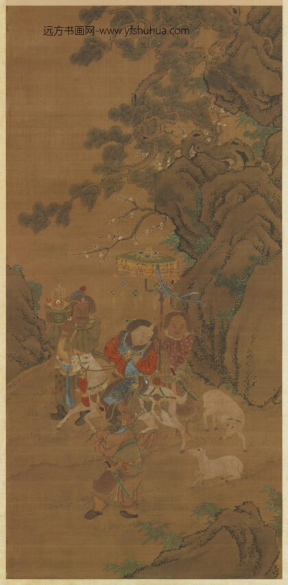 元人画冬景戏婴图轴.jpg