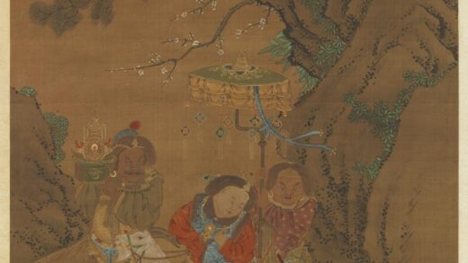 元人画冬景戏婴图轴.jpg
