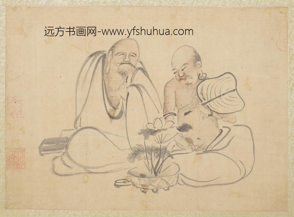 元人画十八应真像册-应真（二）