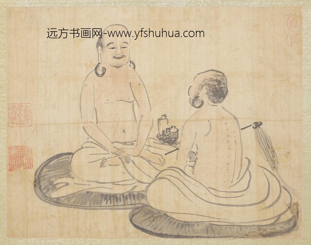 元人画十八应真像册-应真（四）