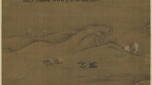 元人画寒原猎骑轴.jpg