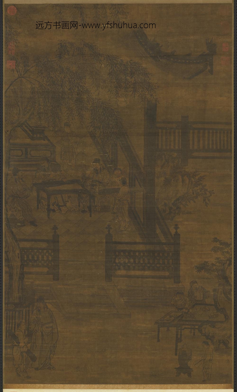 元人画春堂琴韵轴