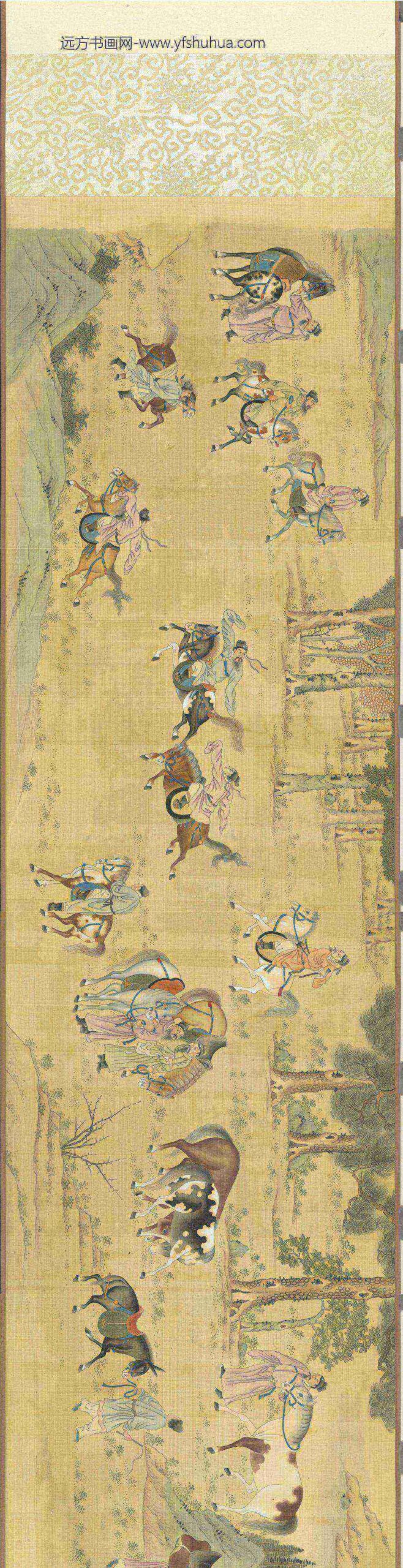 元人画百马图_