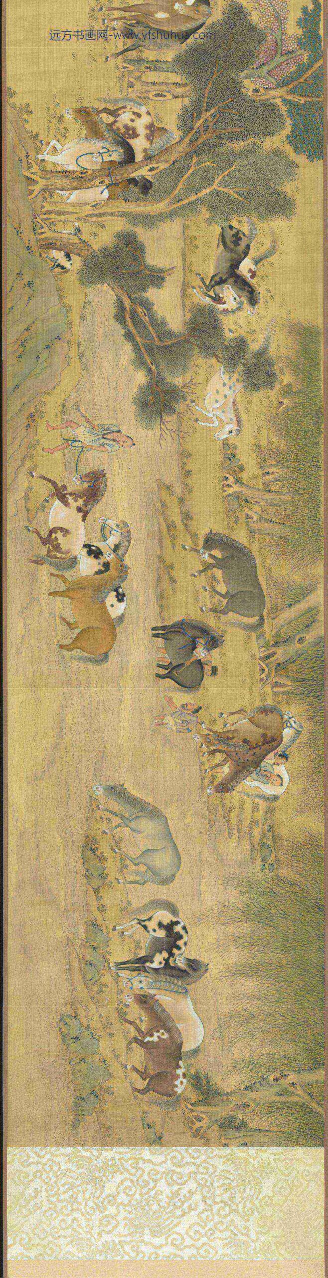 元人画百马图_