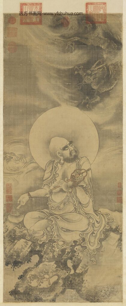 元人画第七嘎纳嘎巴萨尊者轴.jpg
