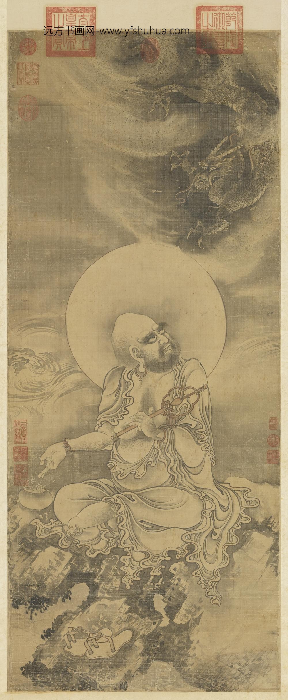 元人画第七嘎纳嘎巴萨尊者轴