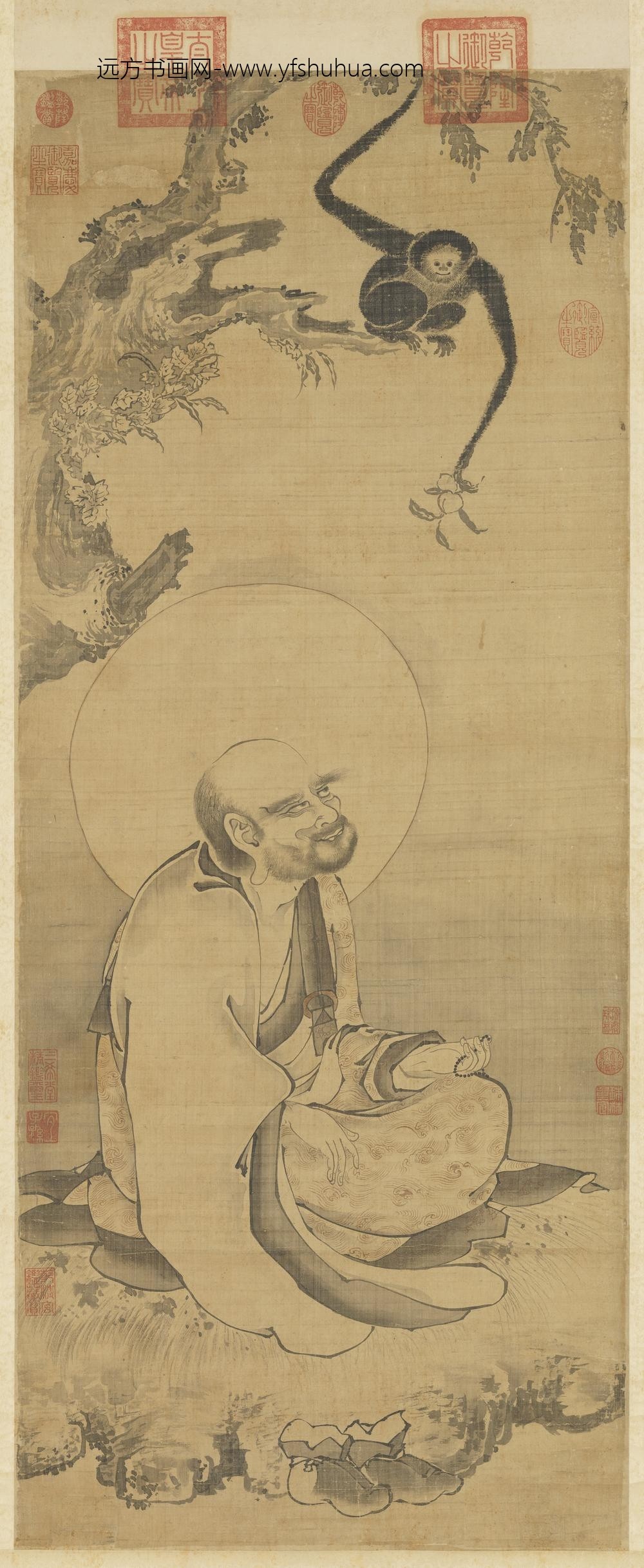 元人画第三拔纳拔西尊者轴