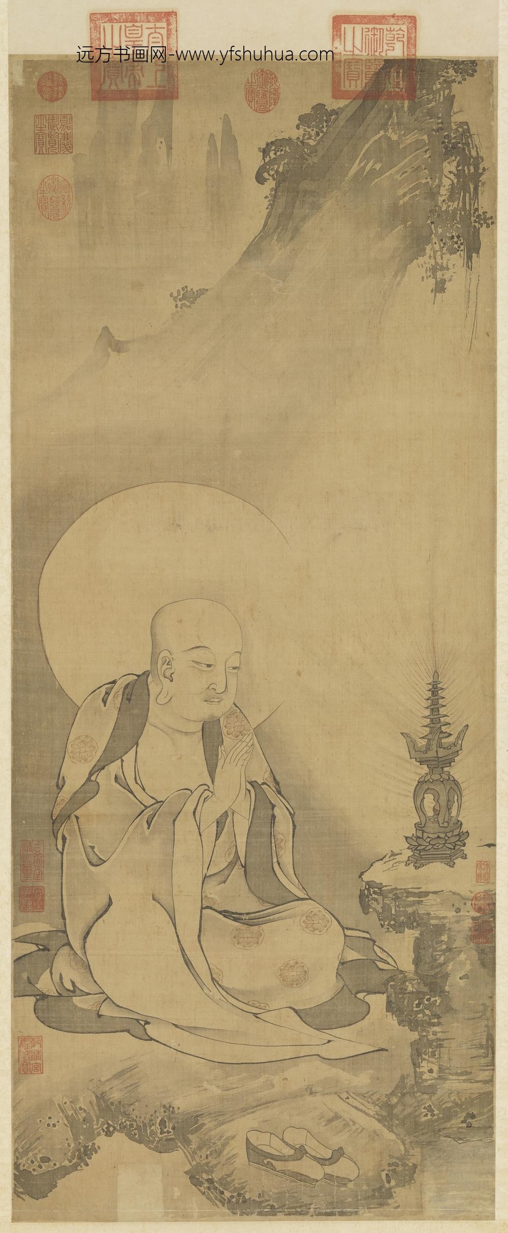 元人画第二阿资达尊者轴