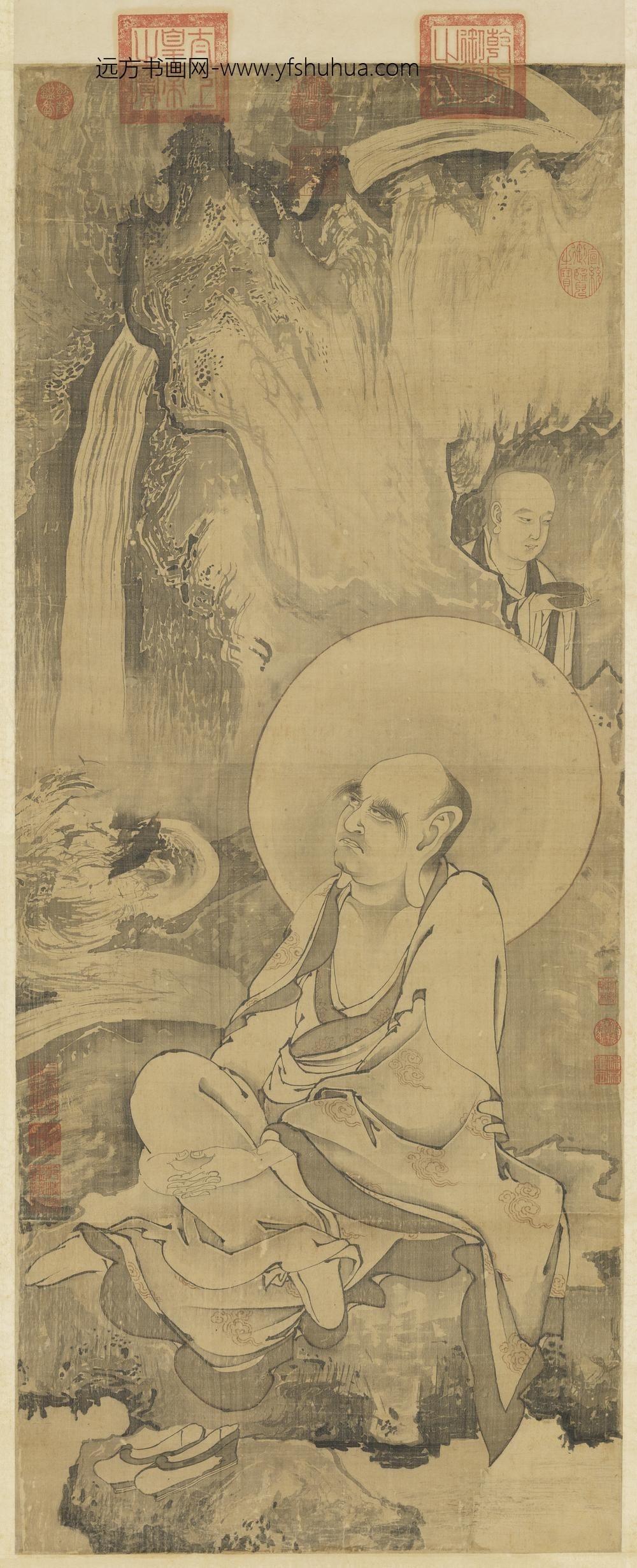元人画第八嘎纳嘎拔哈剌錣杂尊者轴