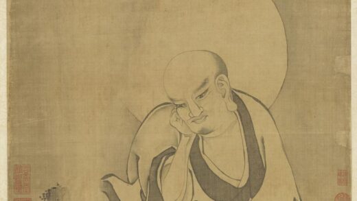 元人画第十一祖查巴纳塔嘎尊者轴.jpg