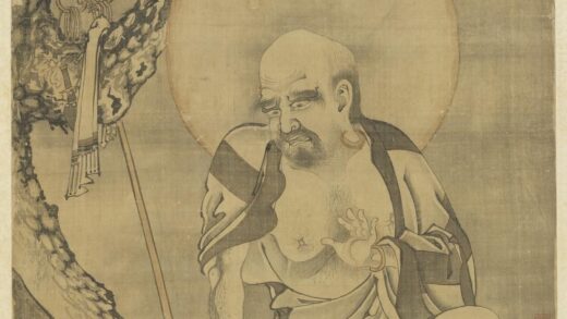 元人画第十三巴纳塔嘎尊者轴.jpg