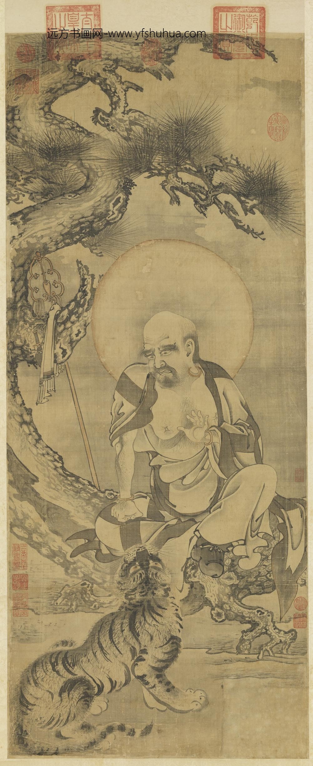 元人画第十三巴纳塔嘎尊者轴