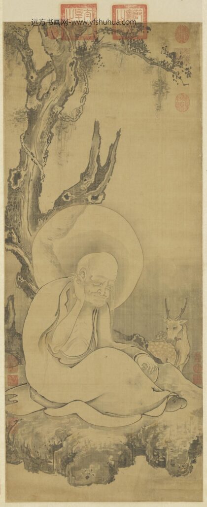元人画第十五锅巴嘎尊者轴.jpg