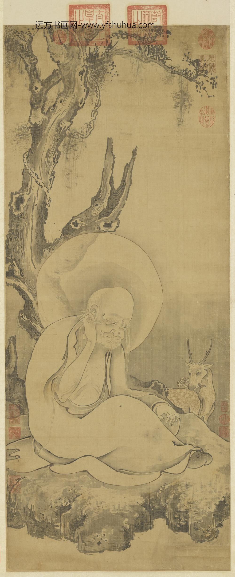 元人画第十五锅巴嘎尊者轴