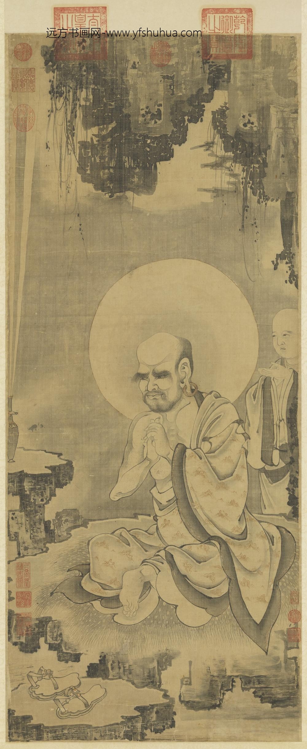 元人画第十八纳纳答密答喇尊者轴