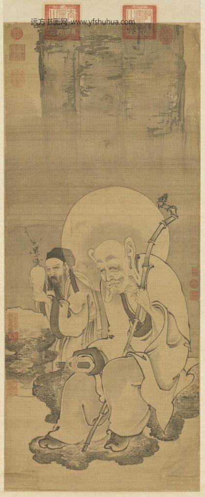 元人画第四嘎礼嘎尊者轴.jpg