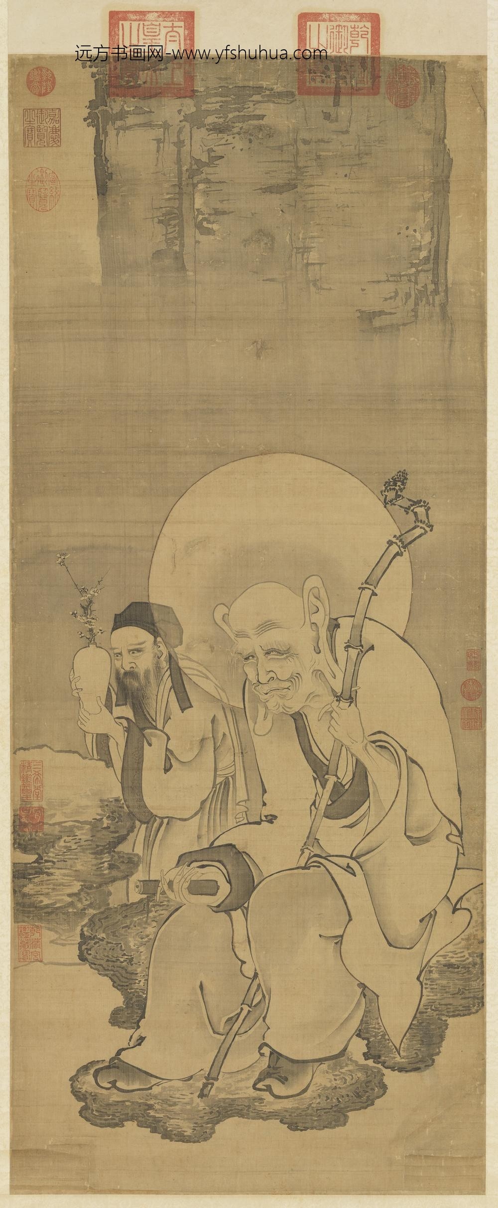 元人画第四嘎礼嘎尊者轴