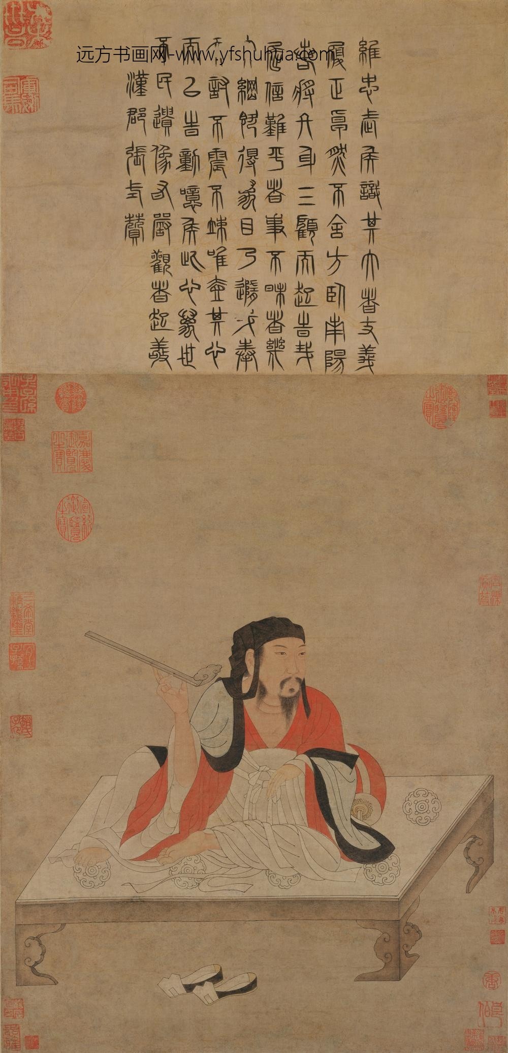 元人画诸葛亮像轴