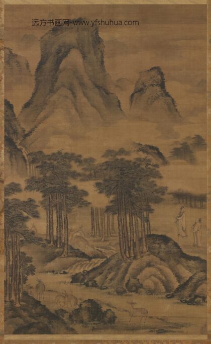 元人画鹿林清话轴.jpg