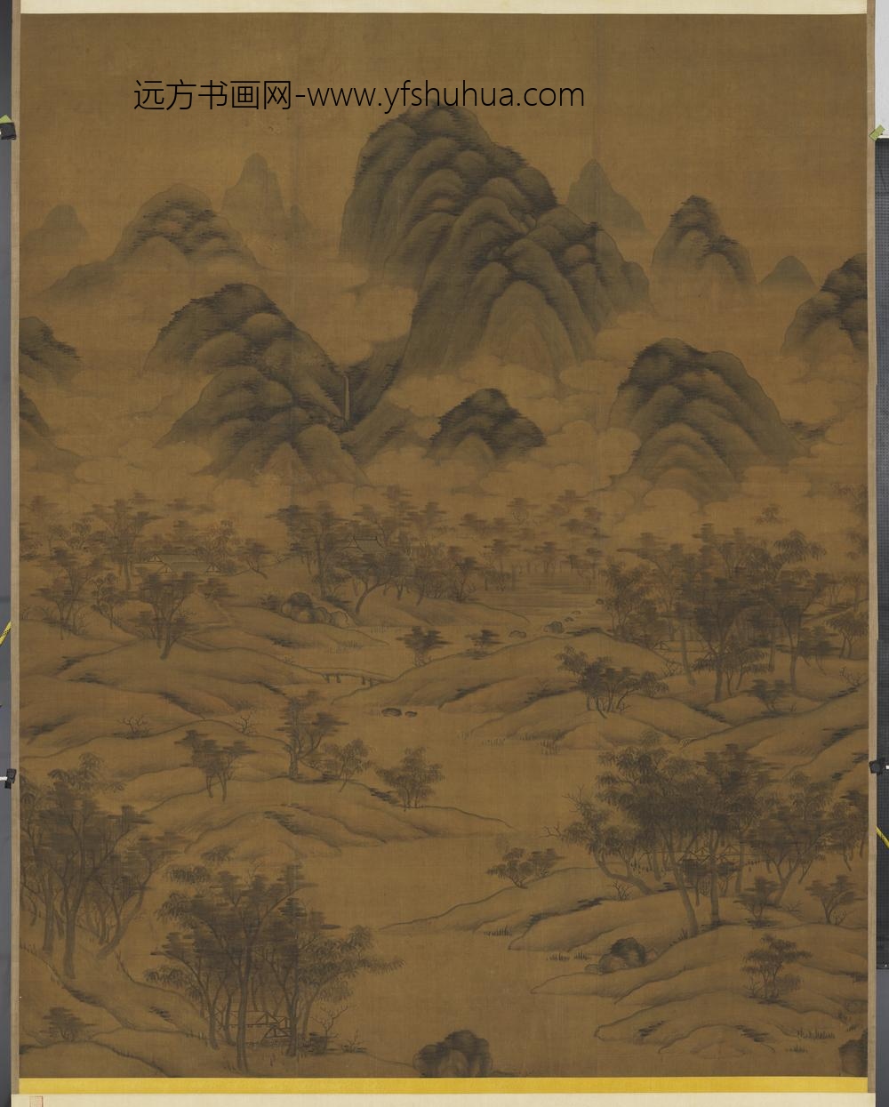 元人秋林瑞霭轴