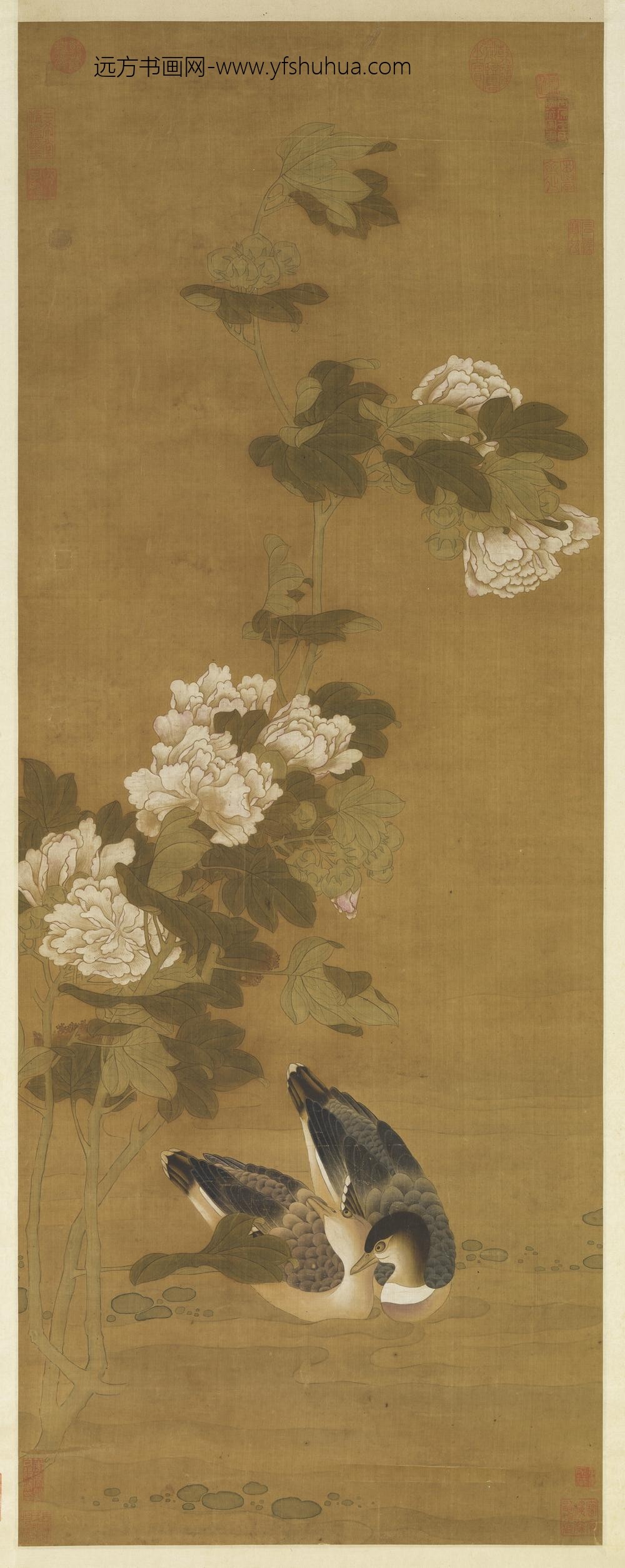 元人芙蓉花鸭轴