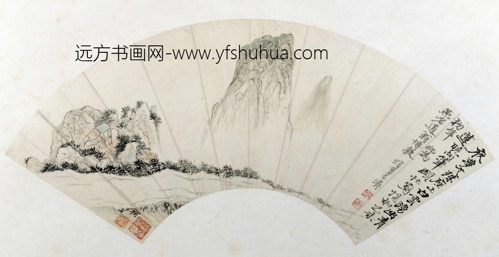 原济奇峰图扇页