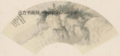 吴穀祥 仿梅道人山水扇.jpg