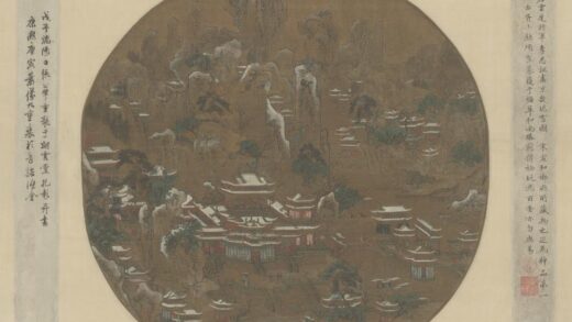 唐 唐人京畿瑞雪图纨扇轴.jpg