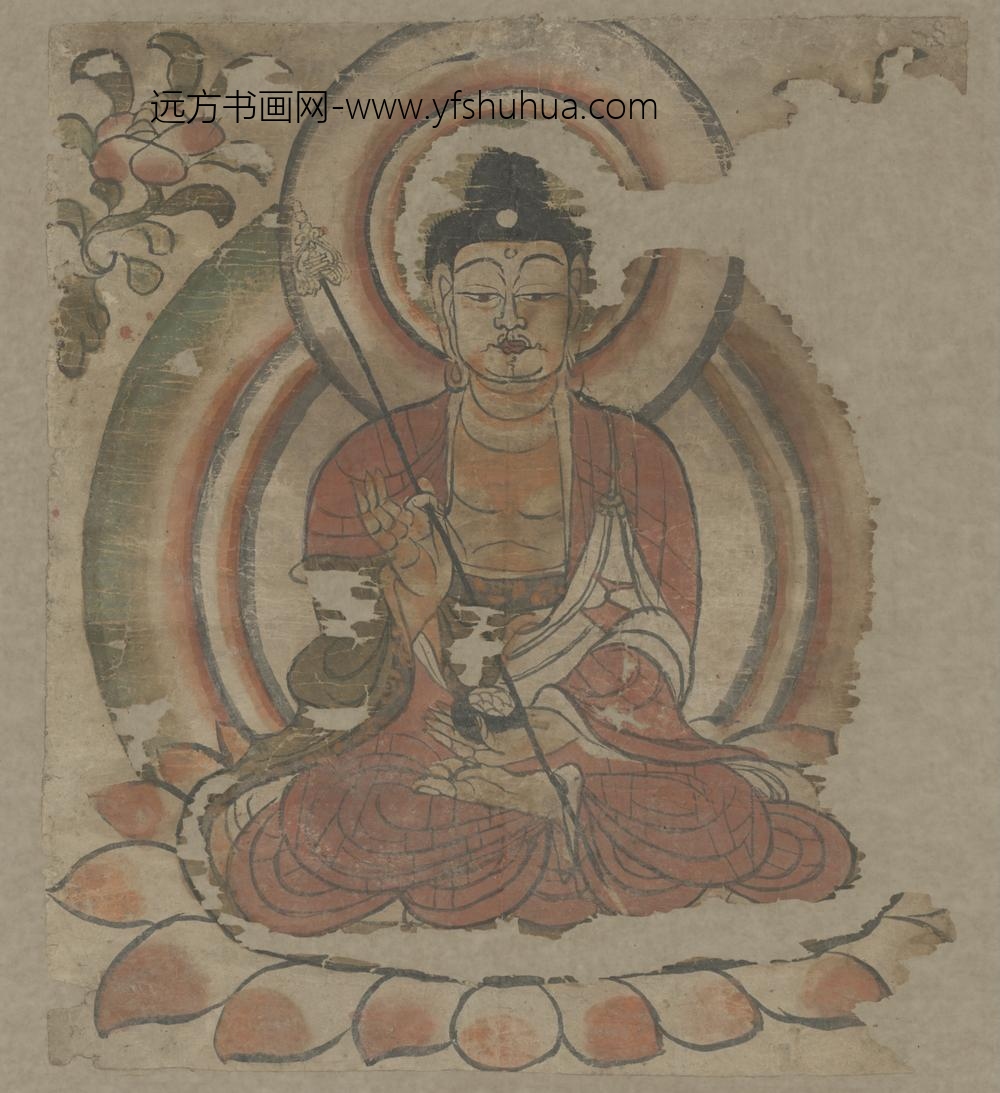 唐-敦煌纸画地藏菩萨像