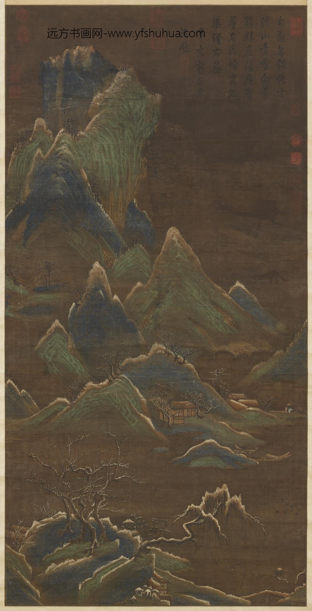 唐人画雪景轴