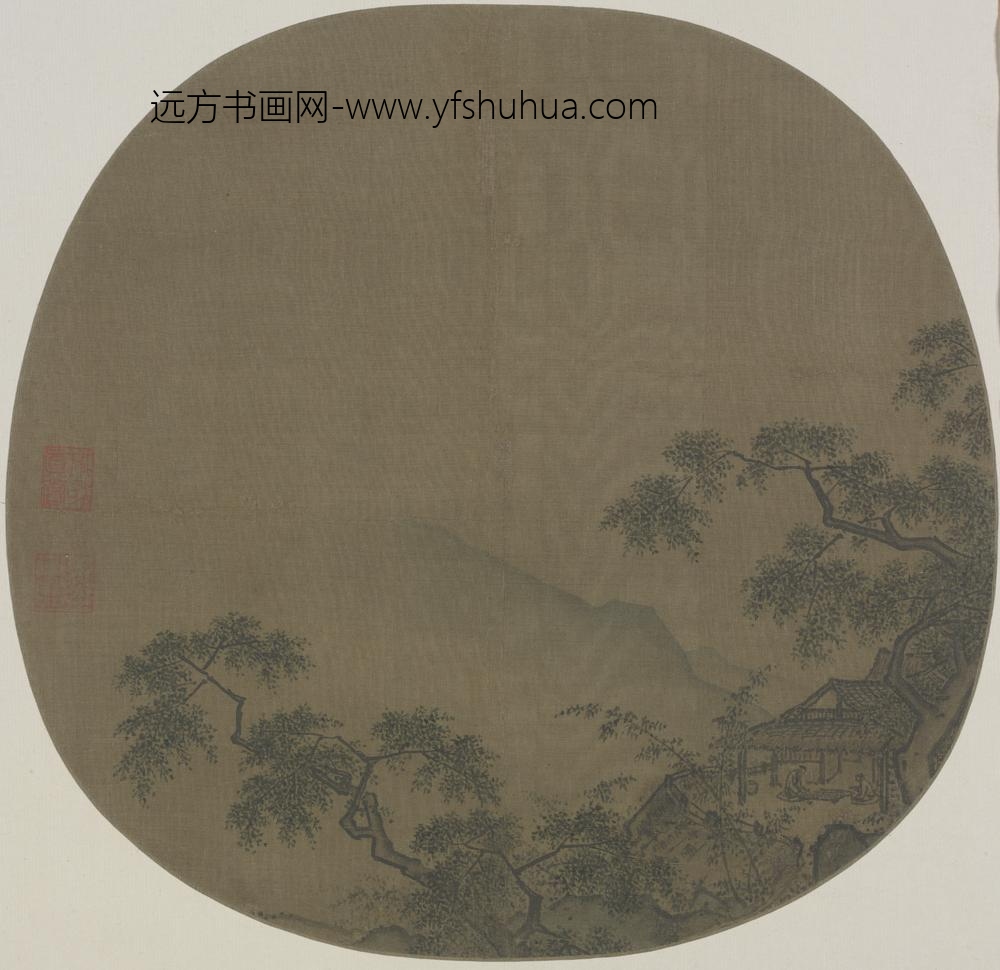 宋-名笔集胜册-宋人山居对奕图页