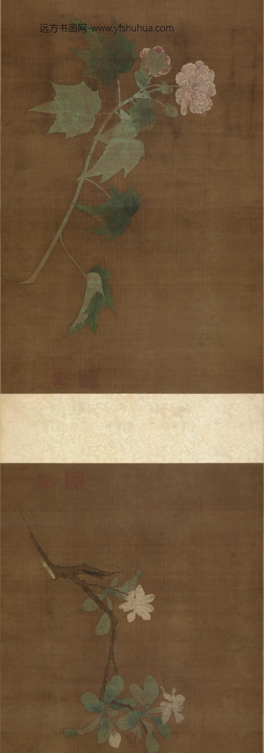 宋-宋人花卉四段卷_