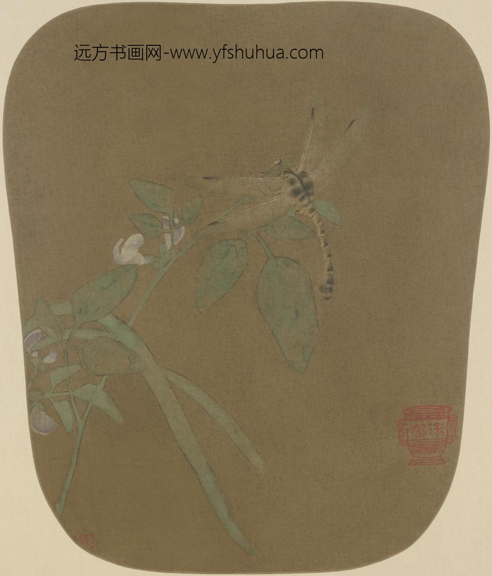 宋-宋人豆花蜻蜓图页