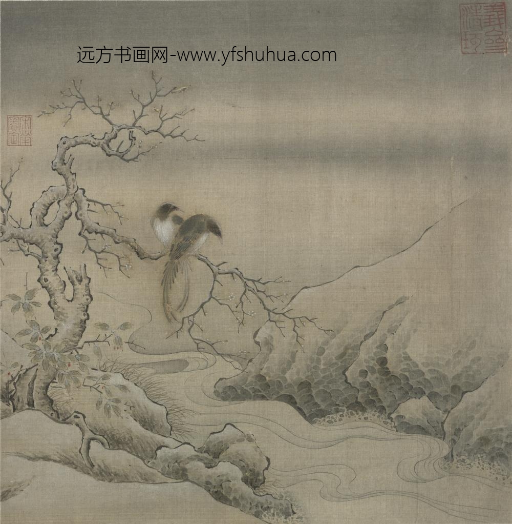 宋-宋人集绘册-宋人乌桕文禽页