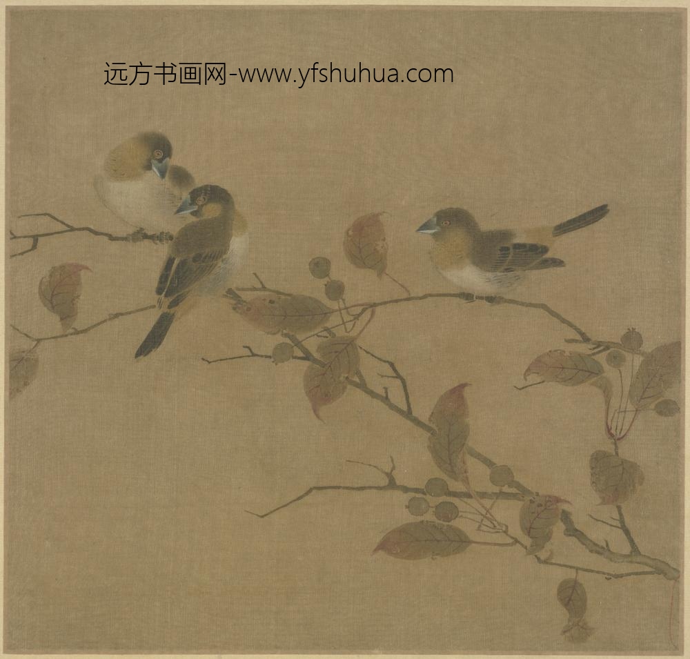 宋-宋人霜桕山鸟图页