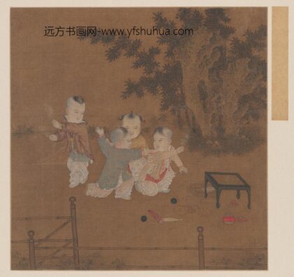 宋 宋元明画册 宋人小庭戏婴图页.jpg