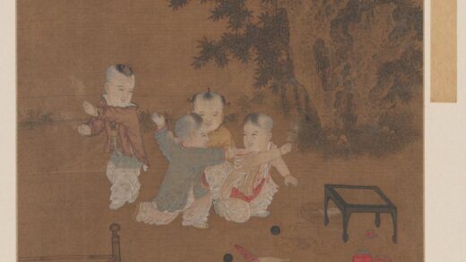 宋 宋元明画册 宋人小庭戏婴图页.jpg