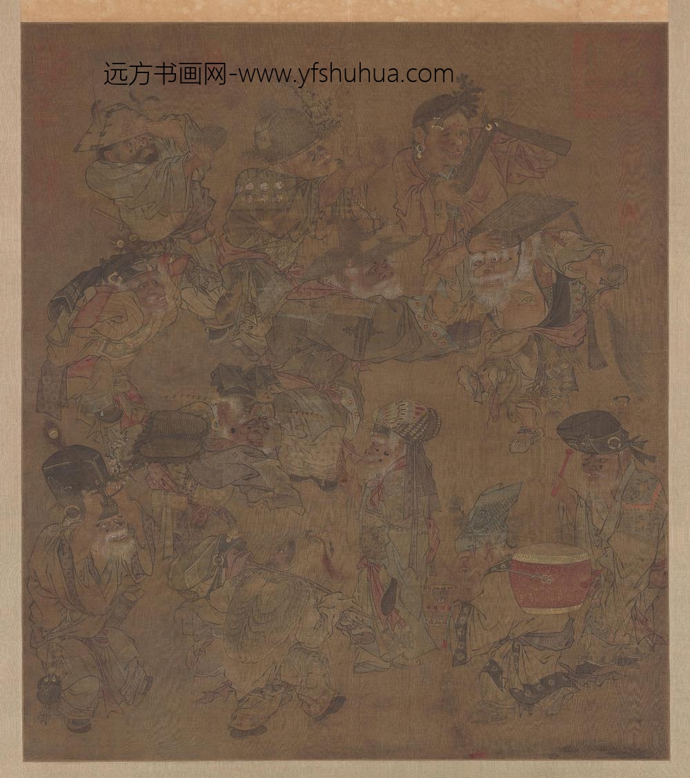 宋人大傩图轴