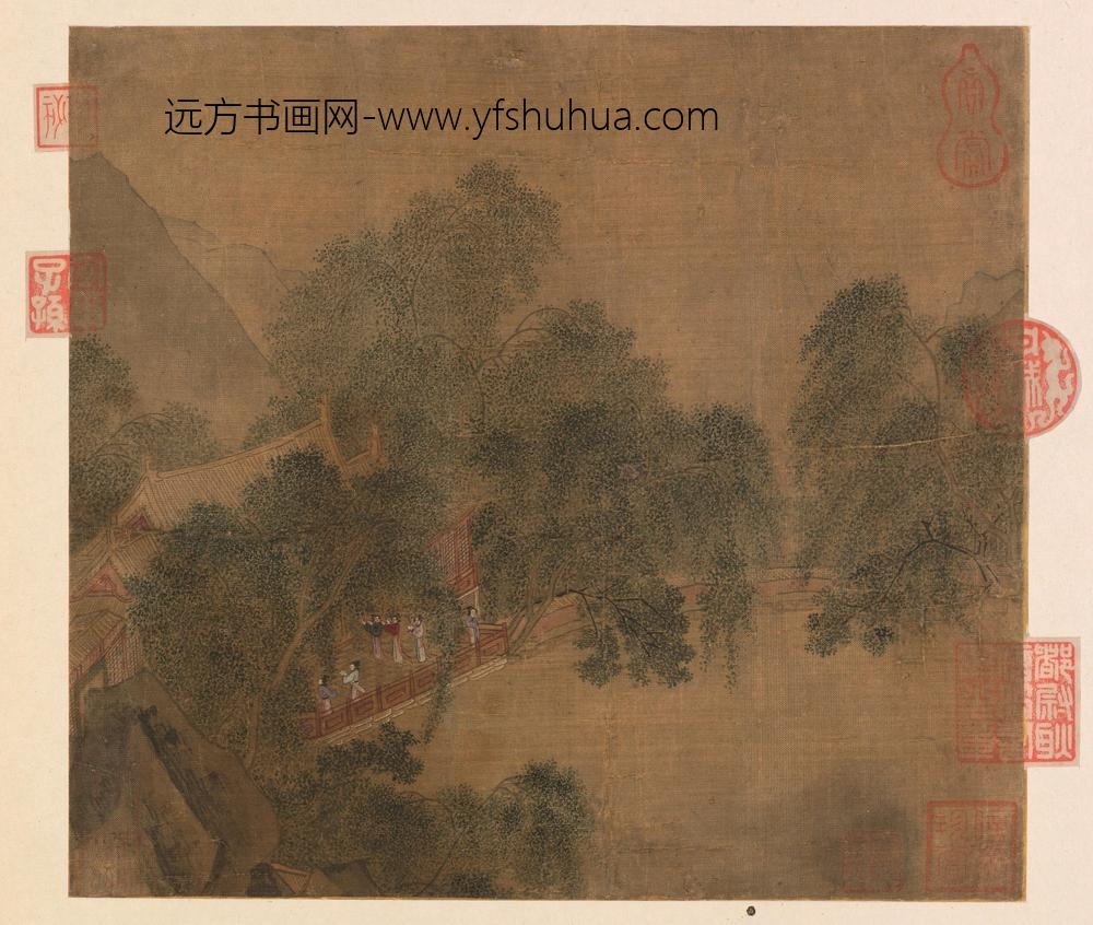 宋人杨柳溪堂图页