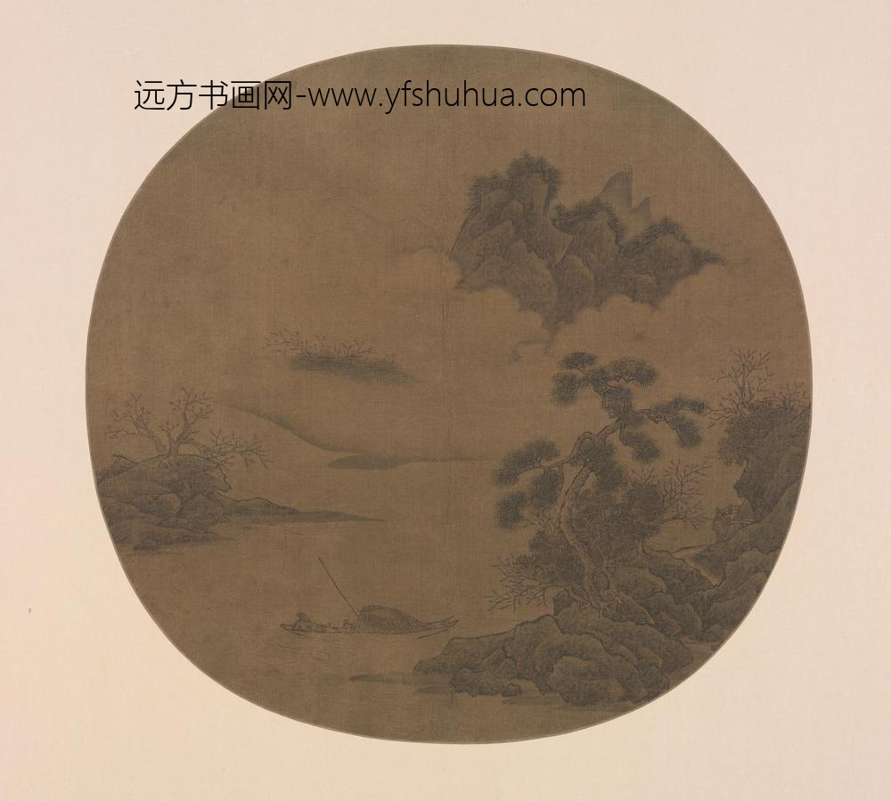 宋人松溪牧艇图页