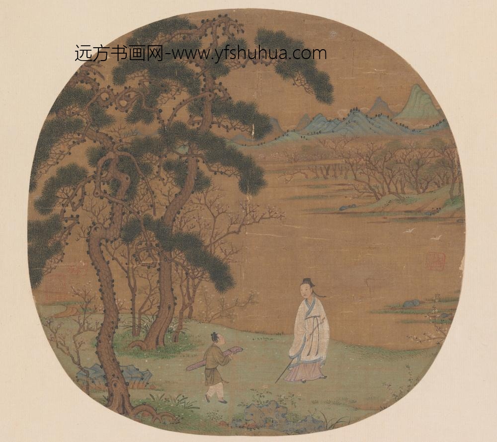 宋人松阴策杖页