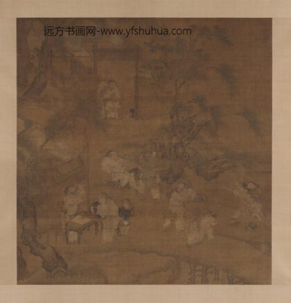宋人柳荫群盲图轴.jpg