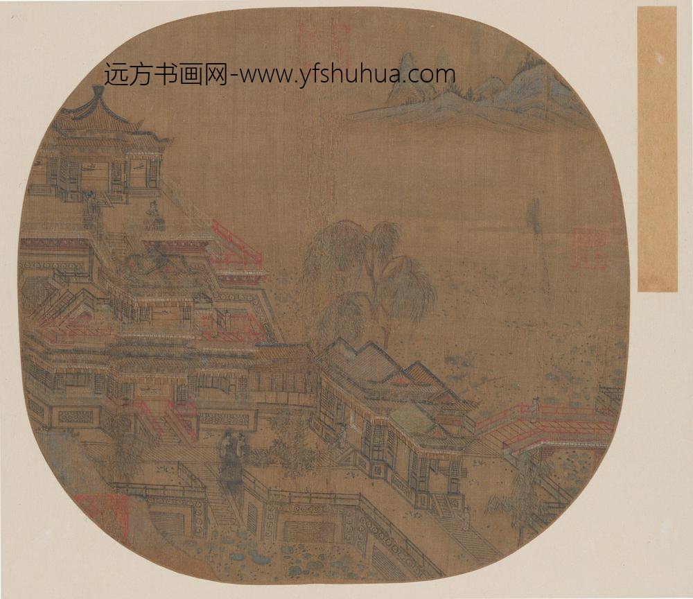 宋人江山殿阁图页
