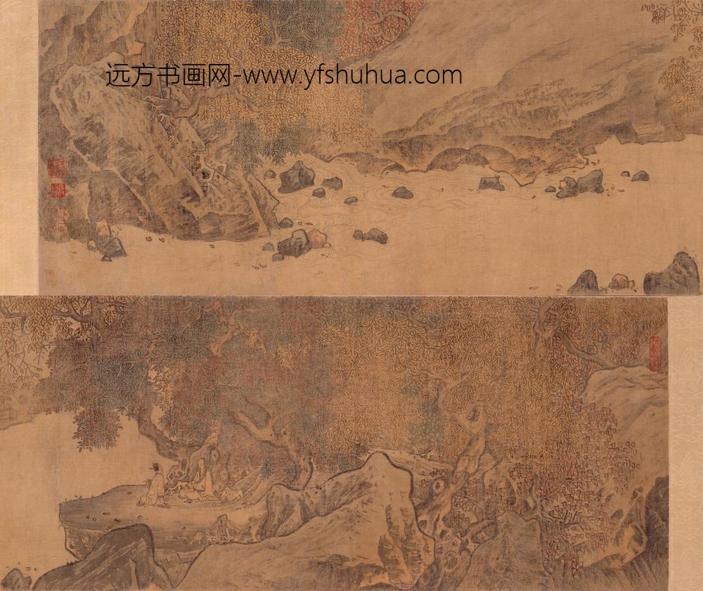 宋人秋林观泉图卷