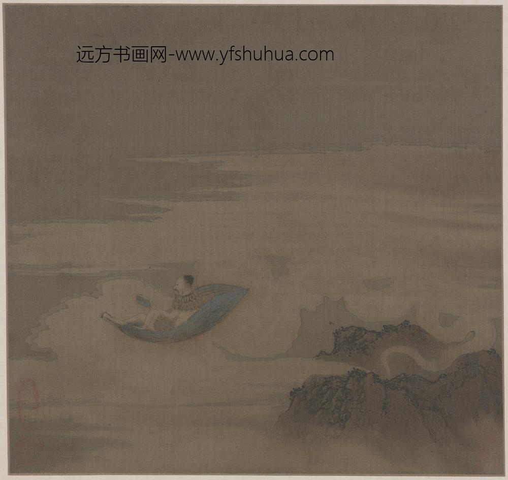 宋人莲舟仙渡图页