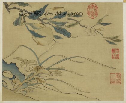 宋元名绘册 宋缂丝芝兰献瑞图.jpg